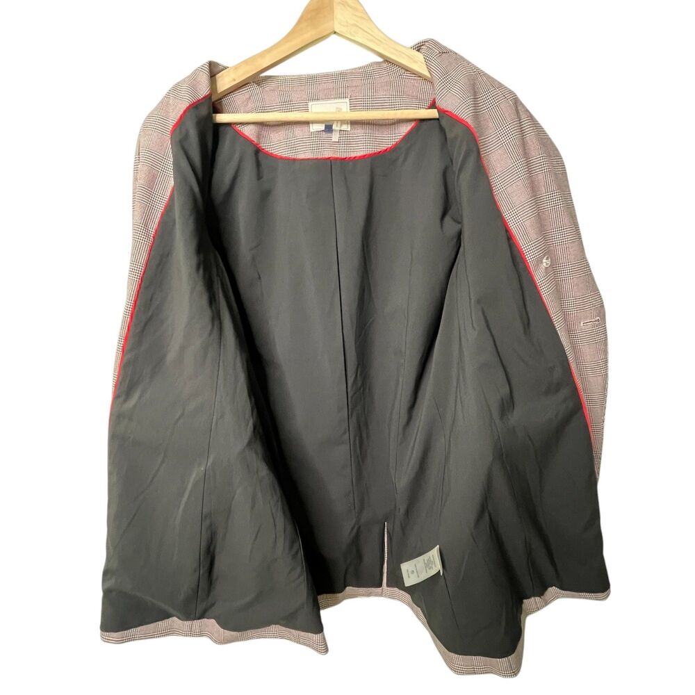 Court & Rowe Warwick Double-Breasted Houndstooth Plaid Blazer Sz 12 Gray Career - Picture 4 of 13